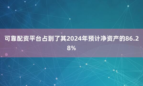 可靠配资平台占到了其2024年预计净资产的86.28%