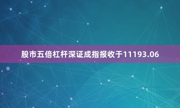 股市五倍杠杆深证成指报收于11193.06